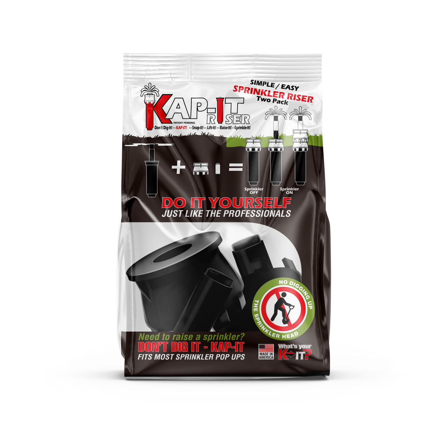 A device that helps you raise your sprinklers simply and easily. This 2-Pack black riser package fits most sprinkler pop-ups.