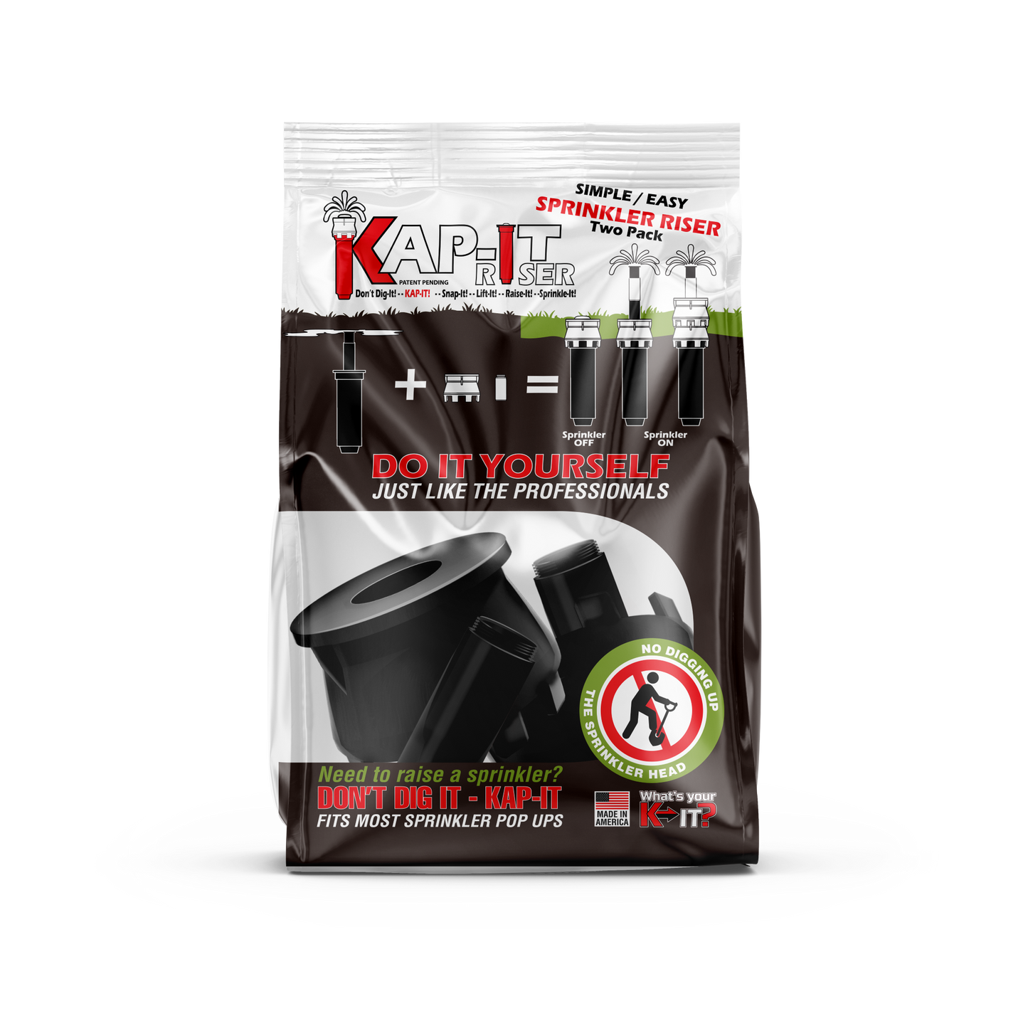 Kap-It Riser 2pk-Black FOR POP UP SPRINKLER